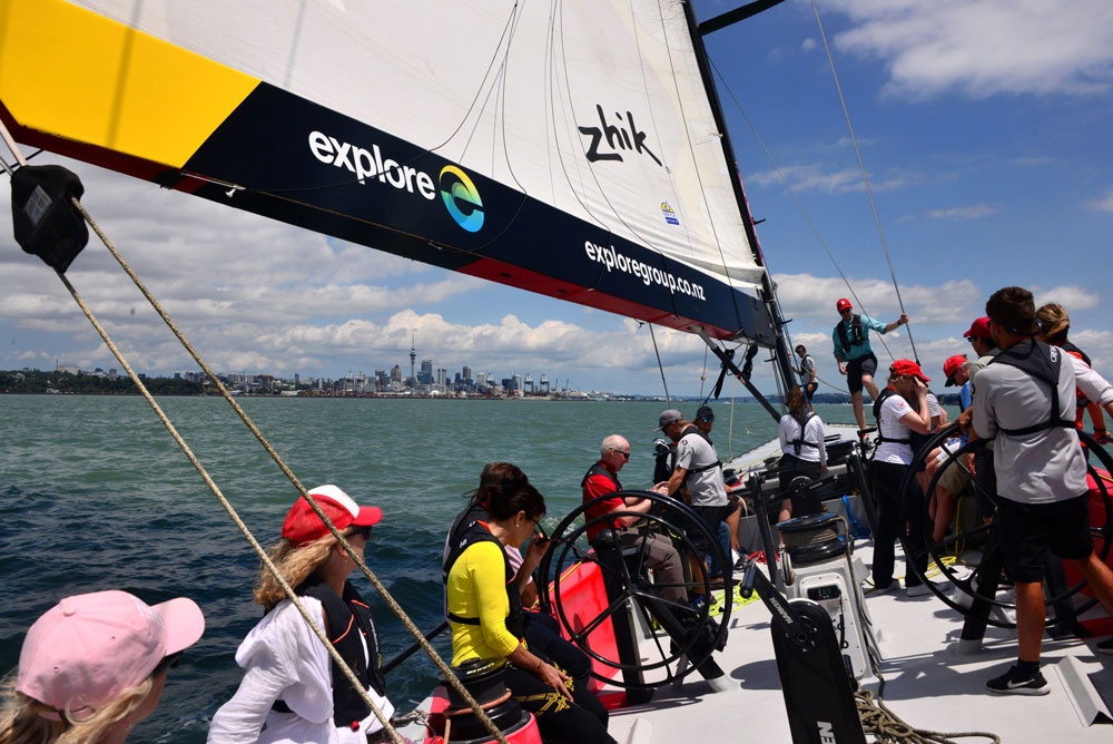Explore Group - Banner 2 Action aboard America's Cup yacht