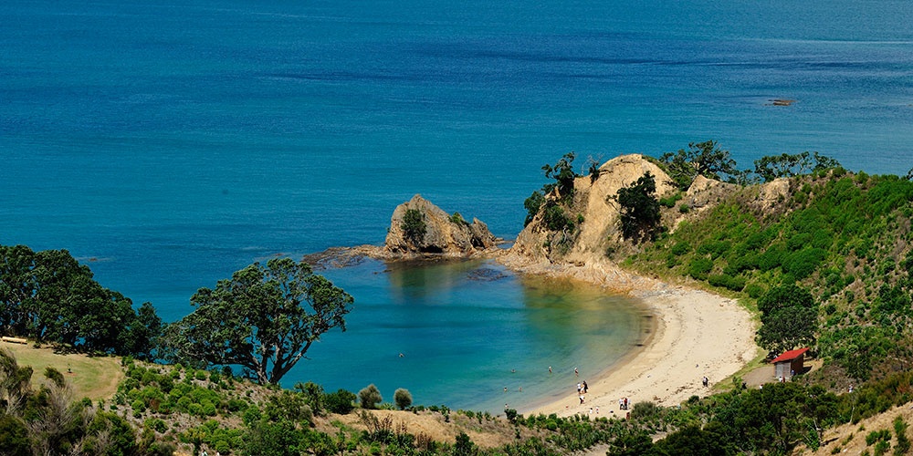 Ladies Bay beach on Rotoroa Island Aerial of Ladies Bay beach on Rotoroa Island